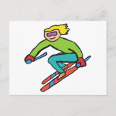 Skiing Briefkaart (Voorkant)