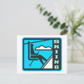 Skiing Briefkaart (Staand voorkant)