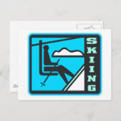 Skiing Briefkaart (Voorkant / Achterkant)