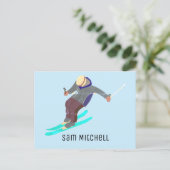 Skiing Briefkaart (Staand voorkant)