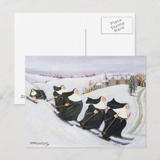 Skiing Briefkaart (Voorkant / Achterkant)