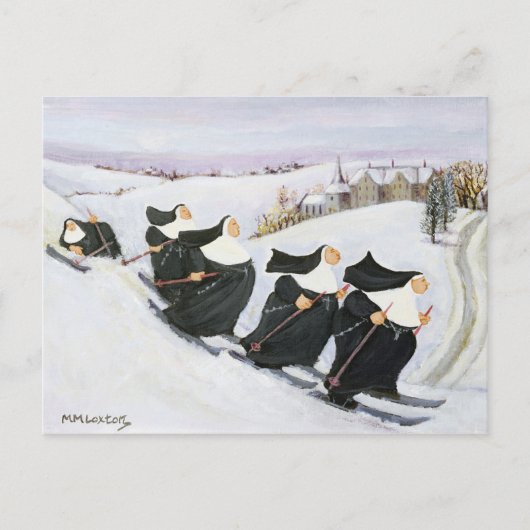 Skiing Briefkaart (Voorkant)