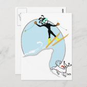 Skiing Briefkaart (Voorkant / Achterkant)