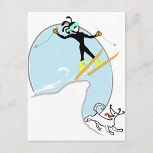 Skiing Briefkaart