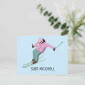 Skiing Briefkaart (Staand voorkant)