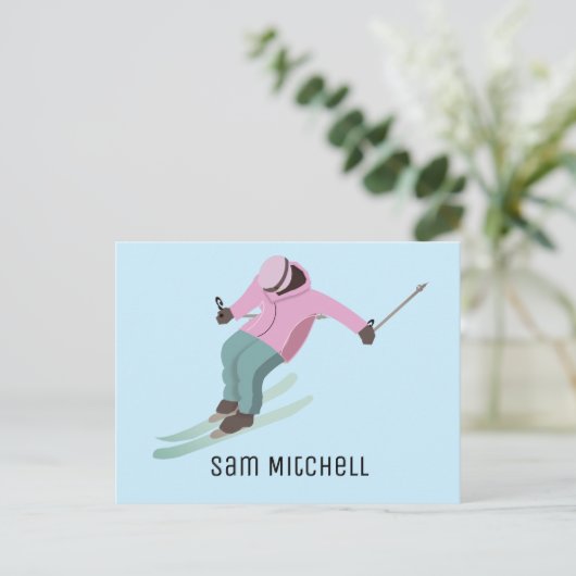 Skiing Briefkaart (Staand voorkant)