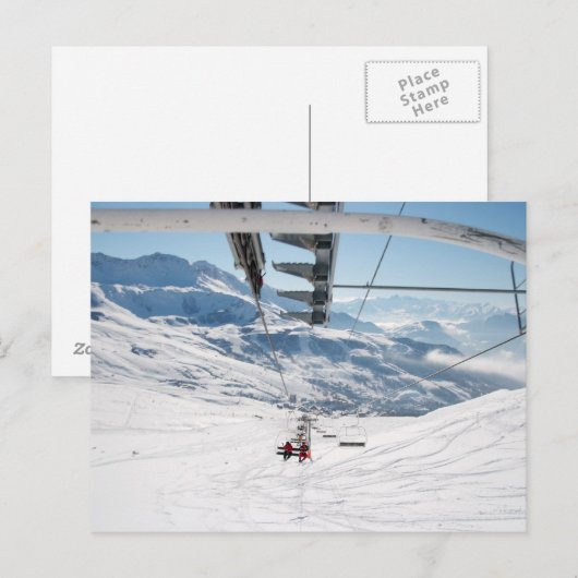 Skiing Briefkaart (Voorkant / Achterkant)
