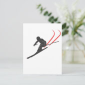 skiing briefkaart (Staand voorkant)