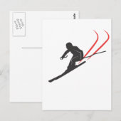 skiing briefkaart (Voorkant / Achterkant)