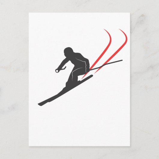skiing briefkaart (Voorkant)