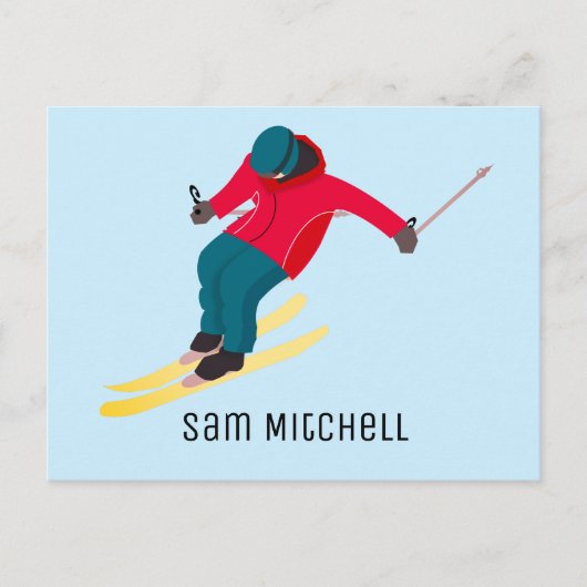 Skiing Briefkaart (Voorkant)