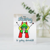 Skiing Briefkaart (Staand voorkant)