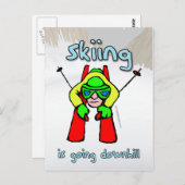 Skiing Briefkaart (Voorkant / Achterkant)