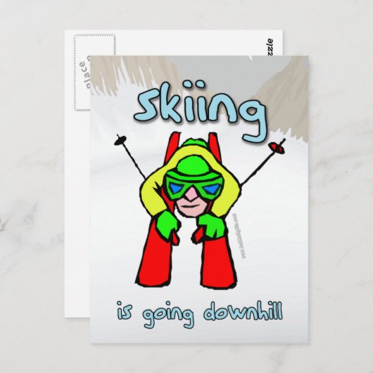 Skiing Briefkaart (Voorkant / Achterkant)