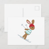 Skiing Bunny Briefkaart (Voorkant / Achterkant)