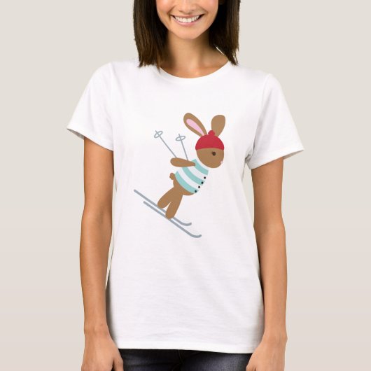 Skiing Bunny T-shirt (Voorkant)