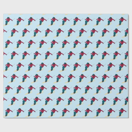 Skiing Cadeaupapier (Vlak)