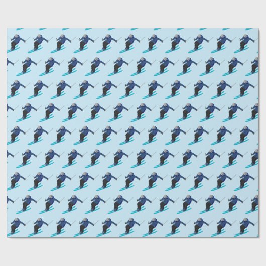 Skiing Cadeaupapier (Vlak)