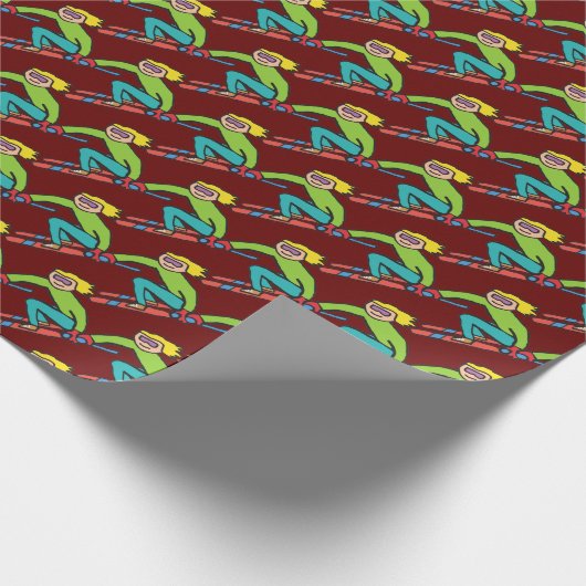 Skiing Cadeaupapier (Hoek)