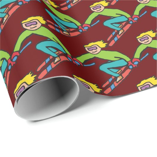 Skiing Cadeaupapier (Rol Hoek)