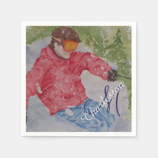 Skiing Chalet Party Servet (Voorkant)