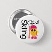 Skiing Chick Ronde Button 5,7 Cm (Voorkant /achterkant)