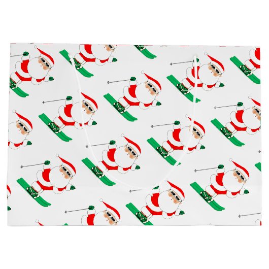 Skiing Christmas Holiday Groot Cadeauzakje (Achterkant)