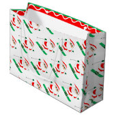 Skiing Christmas Holiday Groot Cadeauzakje (Voorkant Gekanteld)