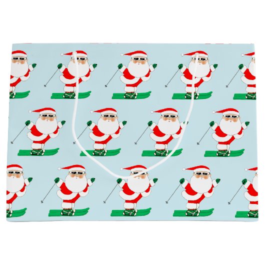 Skiing Christmas Holiday Groot Cadeauzakje (Voorkant)