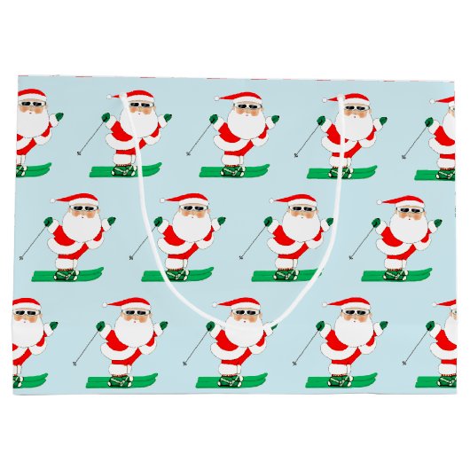 Skiing Christmas Holiday Groot Cadeauzakje (Achterkant)