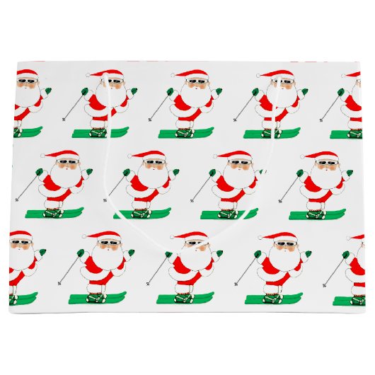 Skiing Christmas Holiday Groot Cadeauzakje (Voorkant)