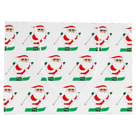 Skiing Christmas Holiday Groot Cadeauzakje (Achterkant)