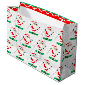 Skiing Christmas Holiday Groot Cadeauzakje (Voorkant Gekanteld)