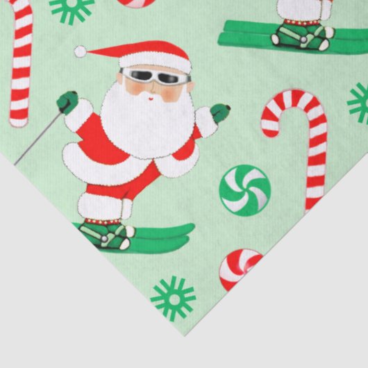 Skiing Christmas Holiday Tissuepapier (Detail)