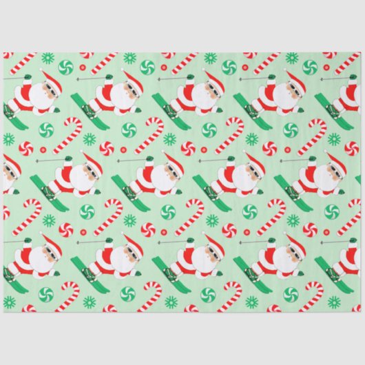 Skiing Christmas Holiday Tissuepapier (Voorkant)