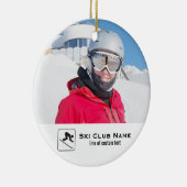 Skiing Club Ski Team Skier Custom Photo Collage Keramisch Ornament (Rechts)