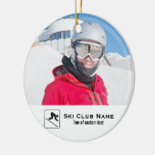 Skiing Club Ski Team Skier Custom Photo Collage Keramisch Ornament (Links)