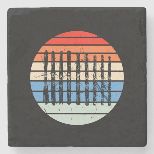 Skiing - Collectie van skischoven Stenen Onderzetter (Voorkant)