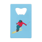 Skiing Creditkaart Flessenopener (Achterkant)