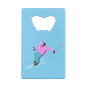 Skiing Creditkaart Flessenopener (Achterkant)