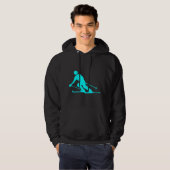 Skiing - Cyaan Hoodie (Voorkant volledig)