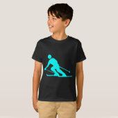 Skiing - Cyaan T-shirt (Voorkant volledig)