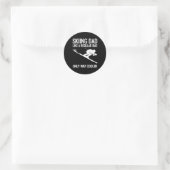 Skiing Dad - als een gewone vader, maar veel koele Ronde Sticker (Tas)