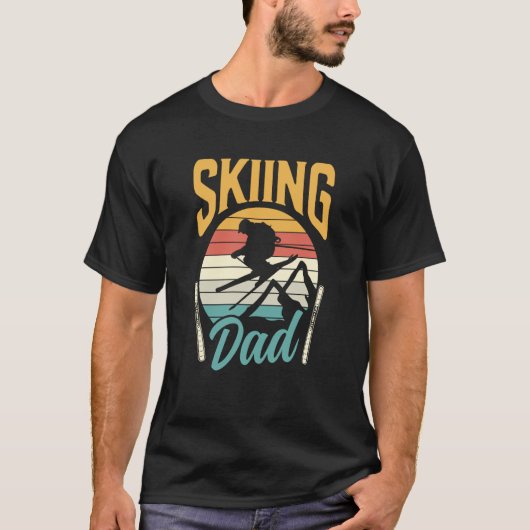 Skiing Dad Ski Father Skier Daddy Papa Father's Da T-shirt (Voorkant)