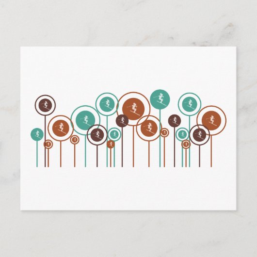 Skiing Daisies Briefkaart (Voorkant)