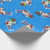 Skiing Dog Pattern Cadeaupapier (Hoek)