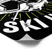 Skiing DonT Worry Ski Happy Skier Winter Sports Poster (Hoek)