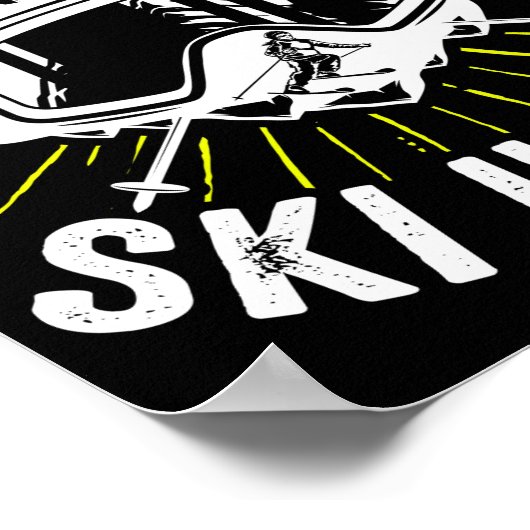 Skiing DonT Worry Ski Happy Skier Winter Sports Poster (Hoek)