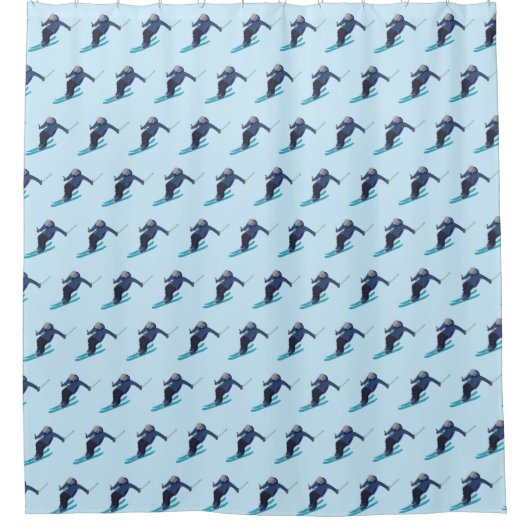 Skiing Douchegordijn (Voorkant)