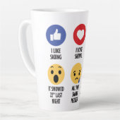 Skiing Emojis Latte Mok (Linkerhoek)